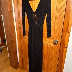 Free People Elegant Black Lace Dress